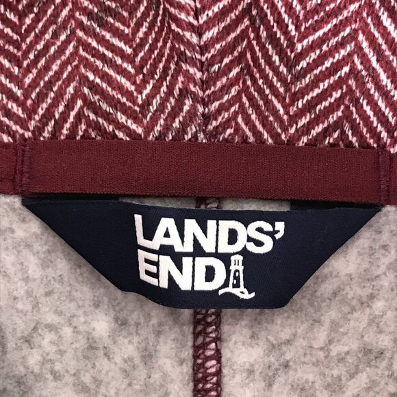 Lands' End Cowlneck Fleece Tunic Sweater Women's Large / 14-16 Herringbone Cozy - Picture 9 of 13